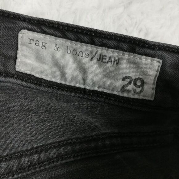 Rag & Bone Womens‎ Jeans High Rise Skinny Denim Black Wash Ripped Stretch 29 - Picture 11 of 13